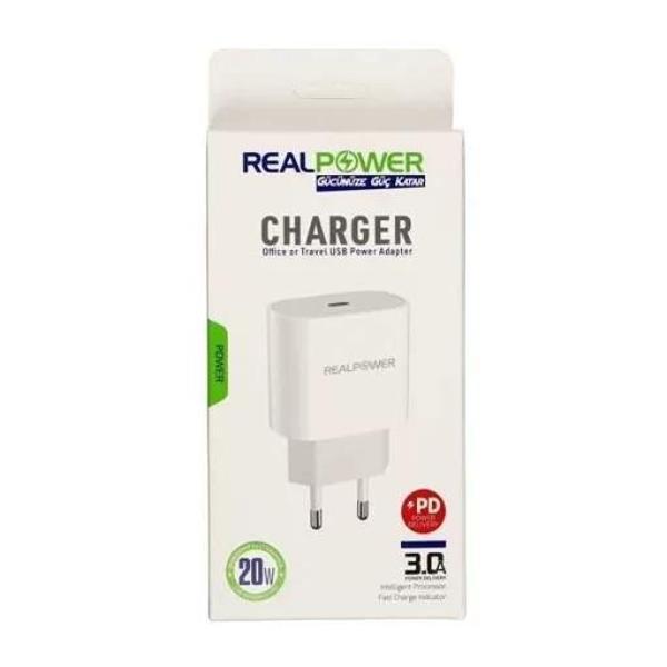 Realpower Apple Uyumlu iPhone 20 W Usb-C Güç Adaptörü Şarj Cihazı Old - Image 1