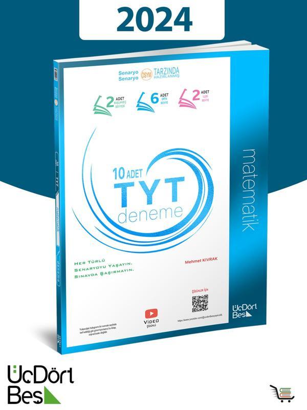 Üç Dört Beş Yayınları 345-2024 Model TYT 10'lu Matematik Denemesi - Üç Dört Beş Yayınları - Image 1