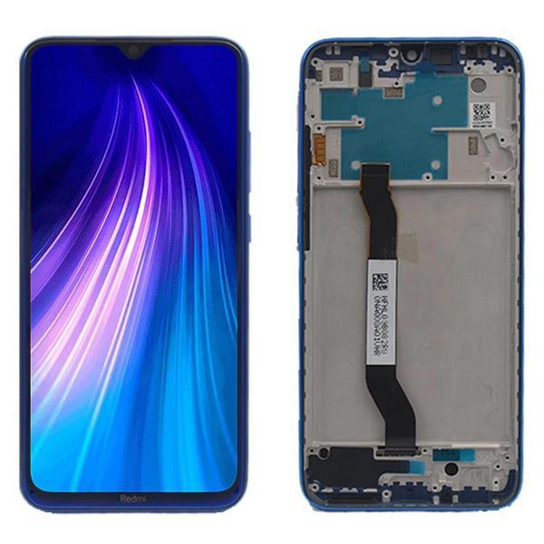 Xiaomi Uyumlu Redmi Note 8 Lcd Ekran Dokunmatik Mavi Çıtalı Servis Logo - Image 1