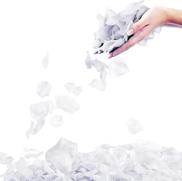 Nessiworld Beyaz Renk Gül Yaprağı Şekilli Konfeti 10 Paket 1000 Adet - Image 1