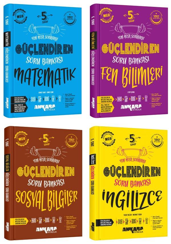 Ankara 2025 5. Sınıf Matematik + Fen Bilgisi + Sosyal + İngilizce Güçlendiren Soru Seti 4 Kitap Güncel Müfredat - Image 1