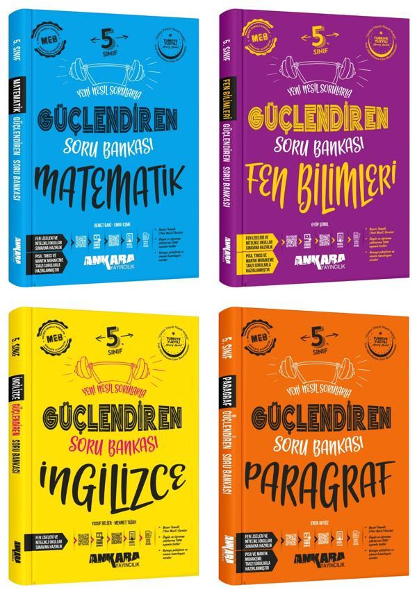 Ankara 2025 5. Sınıf Matematik + Fen Bilgisi + İngilizce + Paragraf Güçlendiren Soru Seti 4 Kitap Güncel Müfredat - Image 1