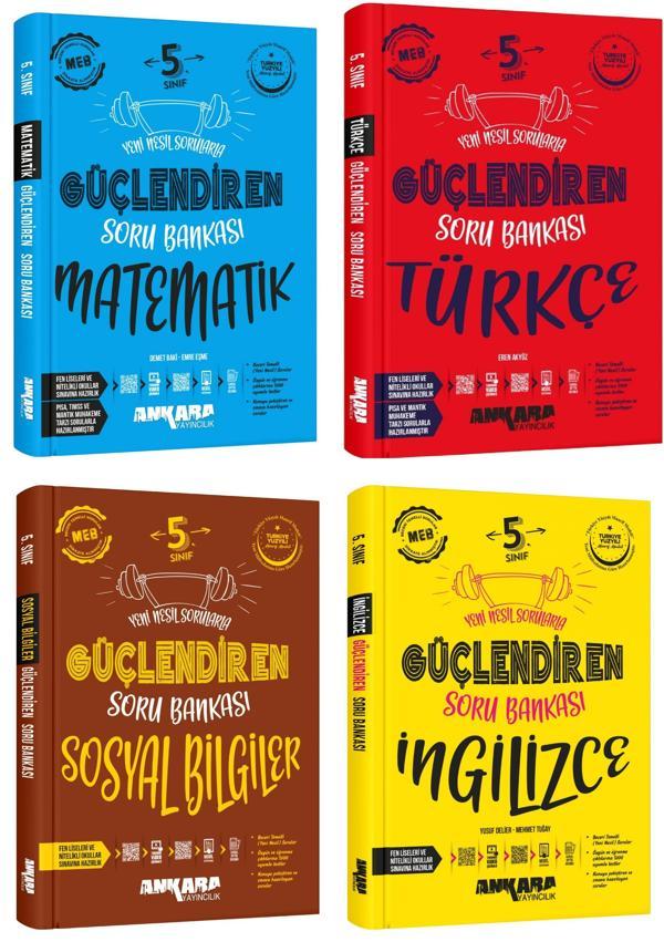 Ankara 2025 5. Sınıf Matematik + Türkçe + Sosyal + İngilizce Güçlendiren Soru Seti 4 Kitap Güncel Müfredat - Image 1