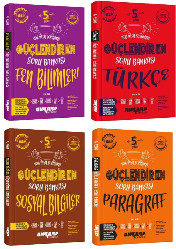 Ankara 2025 5. Sınıf Fen Bilimleri + Türkçe + Sosyal + Paragraf Güçlendiren Soru Seti 4 Kitap Güncel Müfredat - Image 1