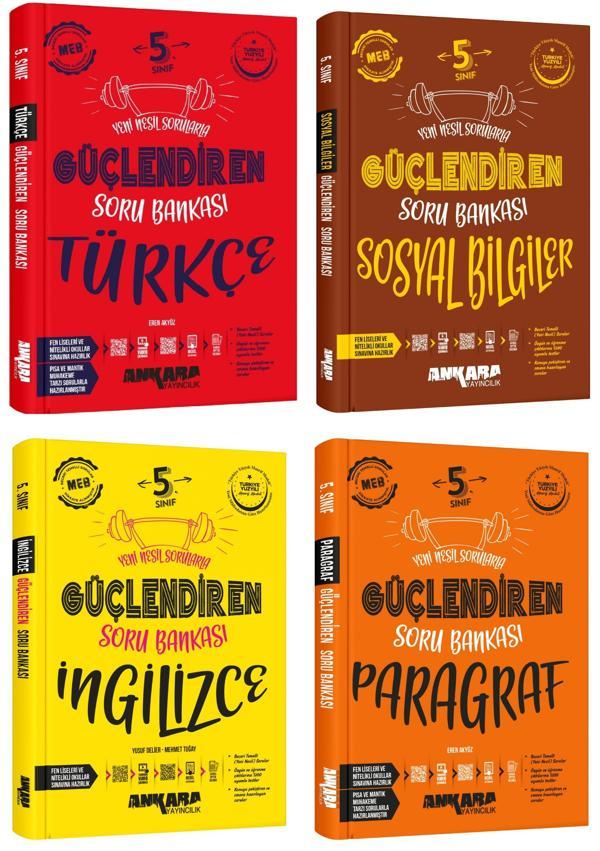Ankara 2025 5. Sınıf Türkçe + Sosyal Bilgiler + İngilizce + Paragraf Güçlendiren Soru Seti 4 Kitap Güncel Müfredat - Image 1