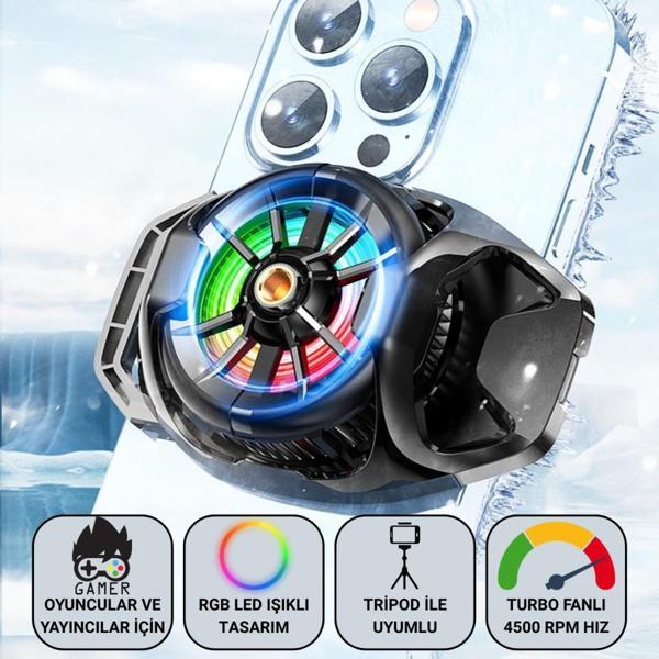 Coofbe 4500 RPM Turbo Fan Yarı İletken Soğutma Levhası Telefon Soğutucu Radyatör Tüm Telefonlara Uyumlu - Image 1