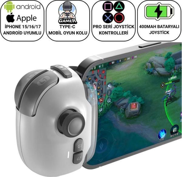 Coofbe Profesyonel 400Mah Type-C Girişli Mobil Oyun Kolu Telefon Joystick Telefon Ateş Tetik Gamepad Joystick - Image 1