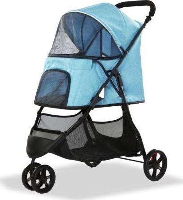 EuroDog Katlanabilir Köpek Arabası Mavi 74,5x52,2x98 cm - Image 1
