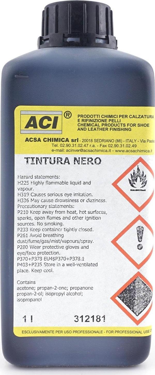 ACI Tintura Nero 1 Litre Profesyonel Siyah Deri Renk Değiştirme Boyası - Image 1