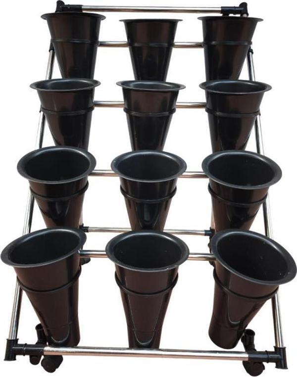 TEKERLEKLİ METAL SAKSI STANDI - Image 1