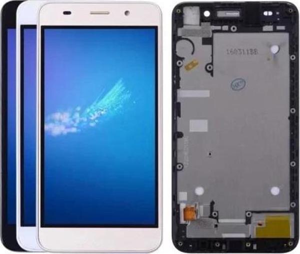 Huawei Uyumlu Y6 Lcd Ekran Dokunmatik Beyaz Çıtalı - Image 1