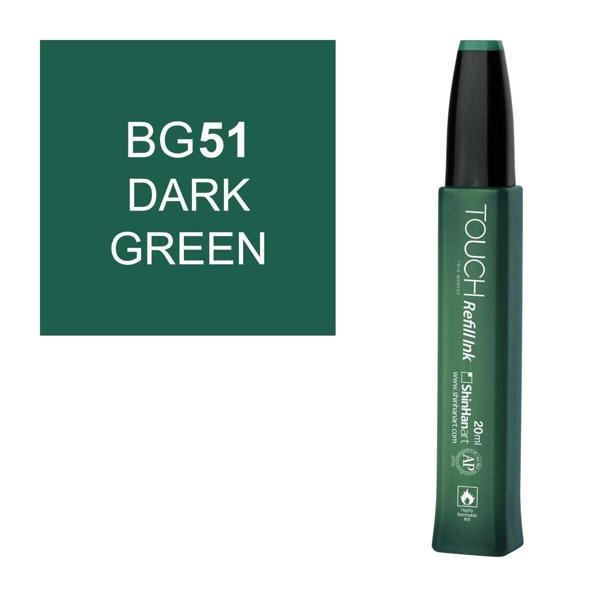 Touch Twin Marker Refill Alcohol Ink Alkol Bazlı Mürekkep 20 ml. BG51 DARK GREEN - Image 1