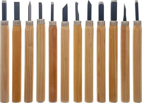 Ahşap ve Seramik Oyma Seti 12'li - Image 1