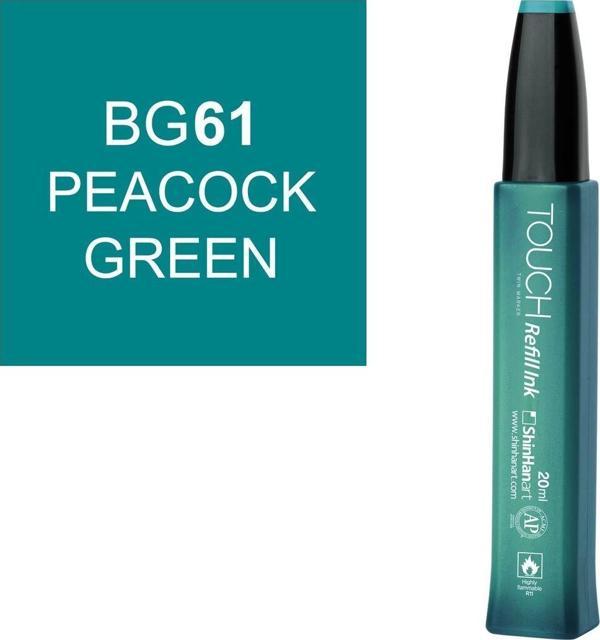 Touch Twin Marker Refill Alcohol Ink Alkol Bazlı Mürekkep 20 ml. BG61 PEACOCK GREEN - Image 1