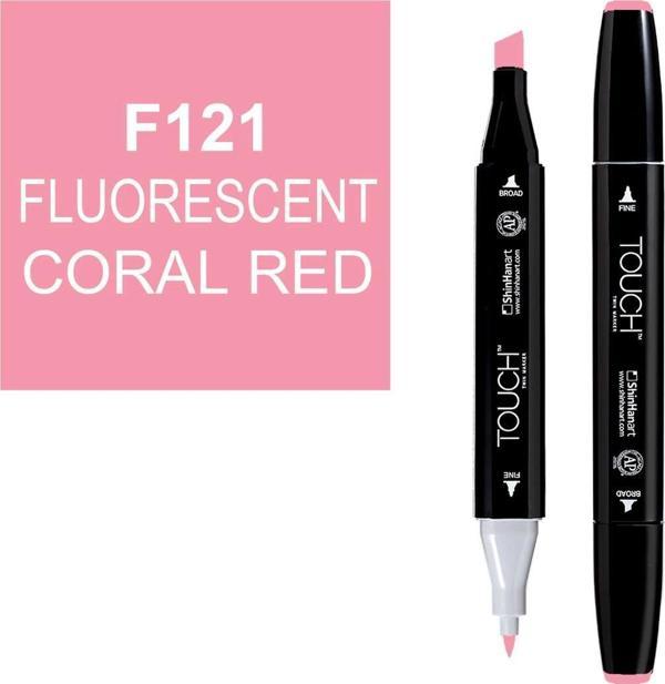 Touch Twin Marker Çizim Kalemi 121 Fluorescent Coral Red - Image 1