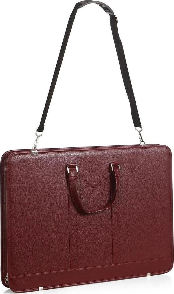 Bback Deri Körüklü Proje Resim Çantası 40x55 cm. BORDO - Image 1