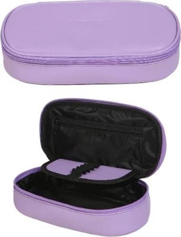 Bback Oval Deri Kalemlik / Kalem Kutusu PASTEL LİLA - Image 1