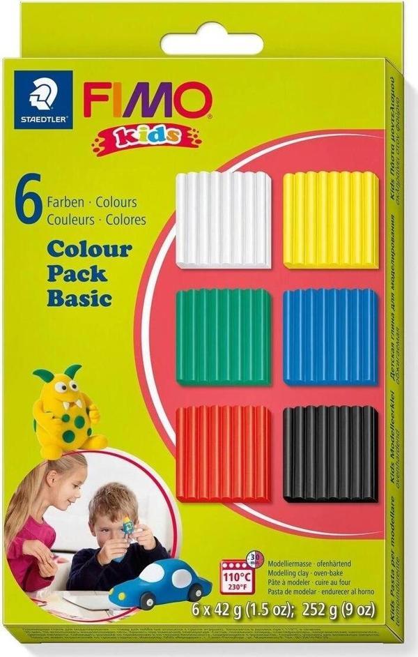 Fimo Kids Polimer Kil Seti 6 Renk x 42 gr. MAT RENKLER - Image 1