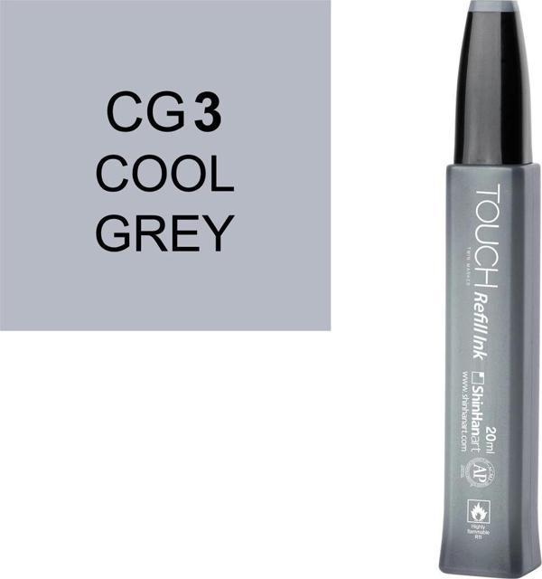 Touch Twin Marker Refill Alcohol Ink Alkol Bazlı Mürekkep 20 ml. CG3 COOL GREY 3 - Image 1