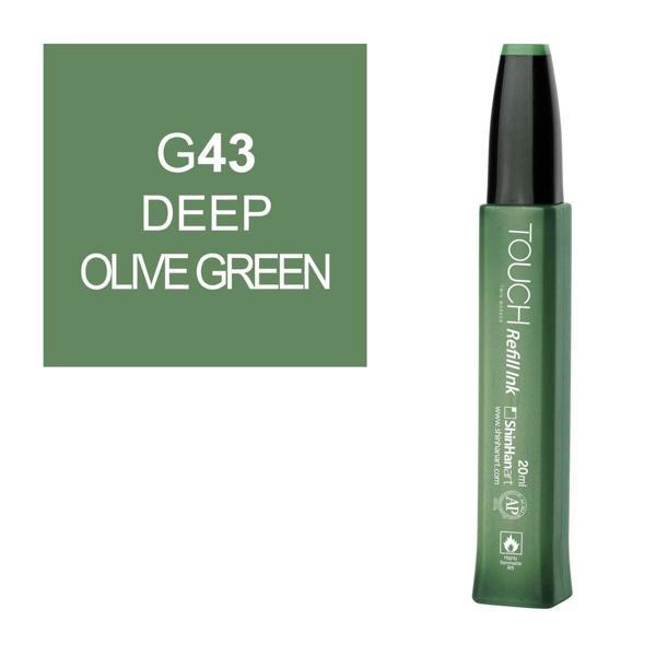 Touch Twin Marker Refill Alcohol Ink Alkol Bazlı Mürekkep 20 ml. G43 DEEP OLIVE GREEN - Image 1