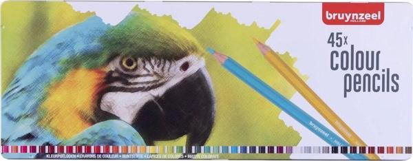 Bruynzeel Colour Pencils Parrot Set Kuru Boya Kalemi Seti 45 Renk Metal Kutu - Image 1