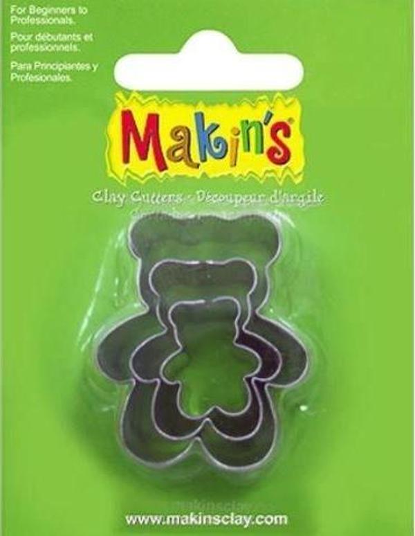 Makin's Clay Polimer Kil Kesme Kalıbı 3 Parça Ayı Teddy - Image 1