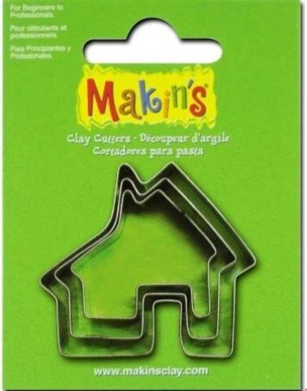 Makin's Clay Polimer Kil Kesme Kalıbı 3 Parça Ev - Image 1