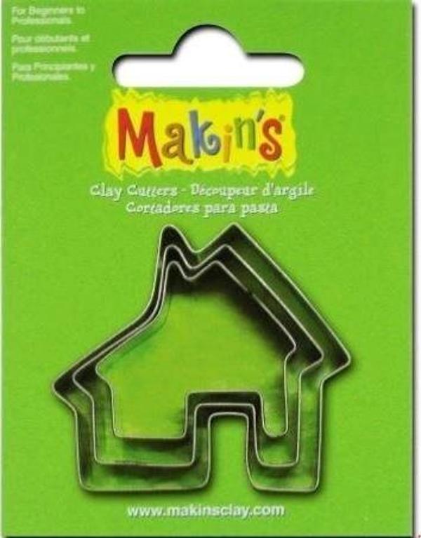 Makin's Clay Polimer Kil Kesme Kalıbı 3 Parça Ev - Image 1