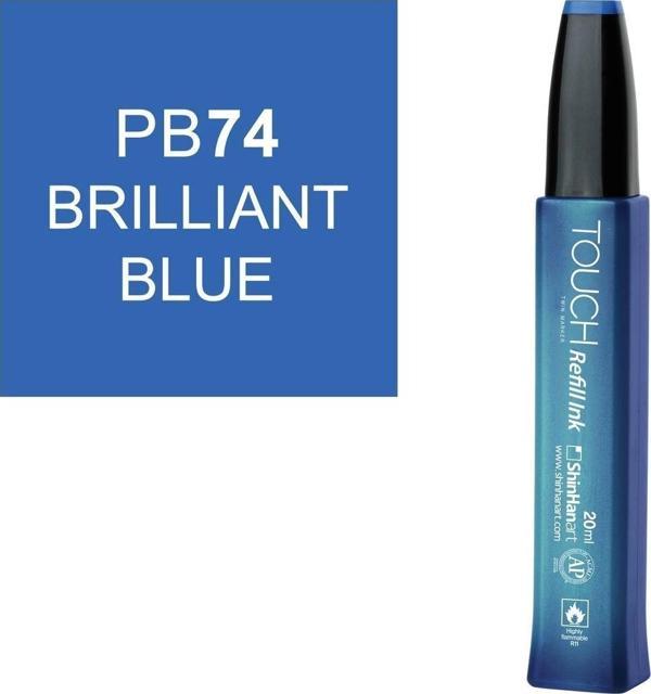 Touch Twin Marker Refill Alcohol Ink Alkol Bazlı Mürekkep 20 ml. PB74 BRILLANT BLUE - Image 1