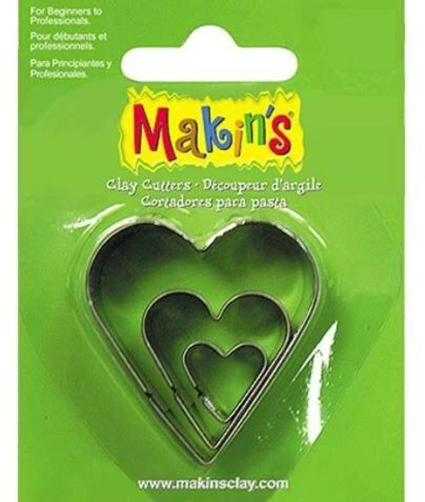 Makin's Clay Polimer Kil Kesme Kalıbı 3 Parça Kalp - Image 1