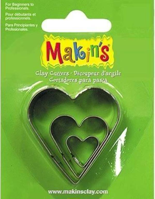 Makin's Clay Polimer Kil Kesme Kalıbı 3 Parça Kalp - Image 1