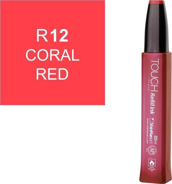 Touch Twin Marker Refill Alcohol Ink Alkol Bazlı Mürekkep 20 ml. R12 CORAL RED - Image 1