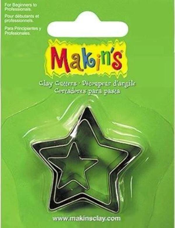Makin's Clay Polimer Kil Kesme Kalıbı 3 Parça Yıldız - Image 1
