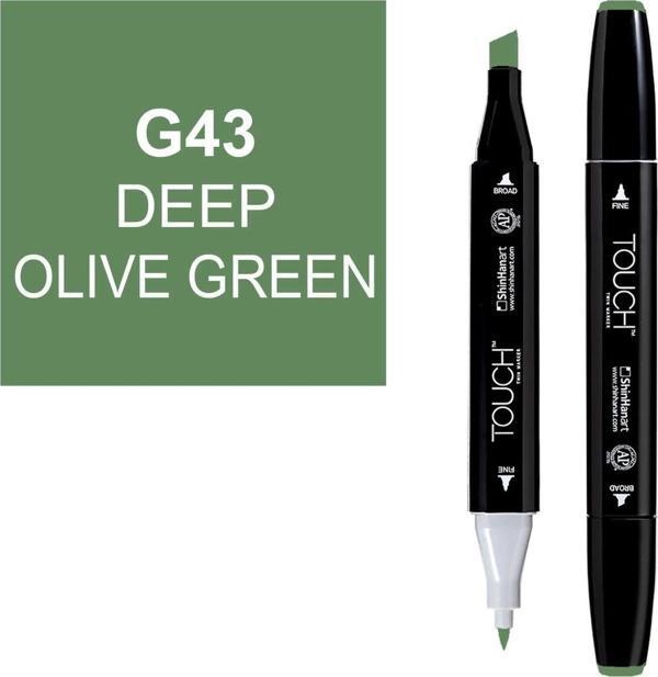 Touch Twin Marker Çizim Kalemi G43 Deep Olive Green - Image 1