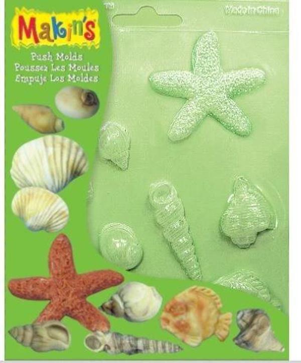 Makin's Clay Push Mold Polimer Kil Şekillendirme Kalıbı Deniz Kabukları - Image 1