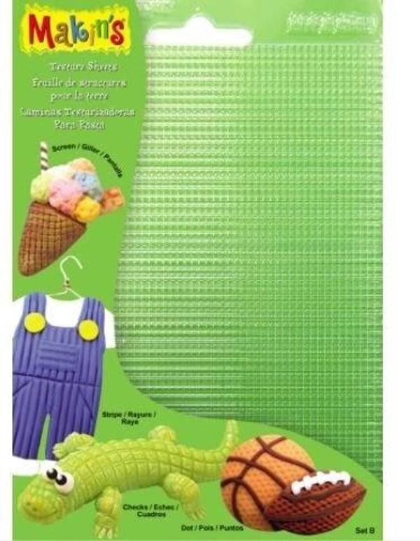 Makin's Clay Texture Sheets Polimer Kil Doku Kalıbı 4'lü Set B - Image 1