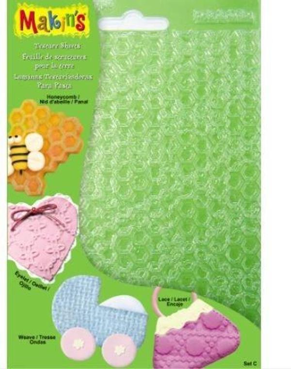 Makin's Clay Texture Sheets Polimer Kil Doku Kalıbı 4'lü Set C - Image 1