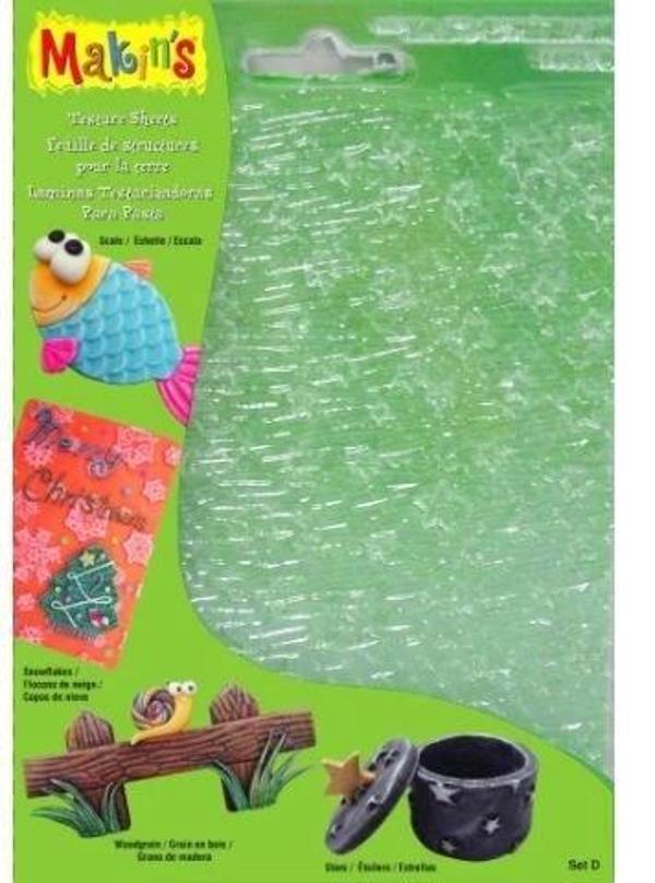 Makin's Clay Texture Sheets Polimer Kil Doku Kalıbı 4'lü Set D - Image 1