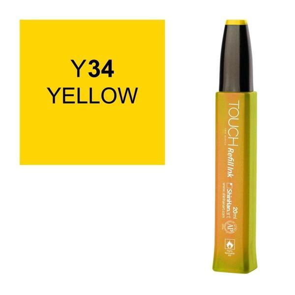 Touch Twin Marker Refill Alcohol Ink Alkol Bazlı Mürekkep 20 ml. Y34 YELLOW - Image 1