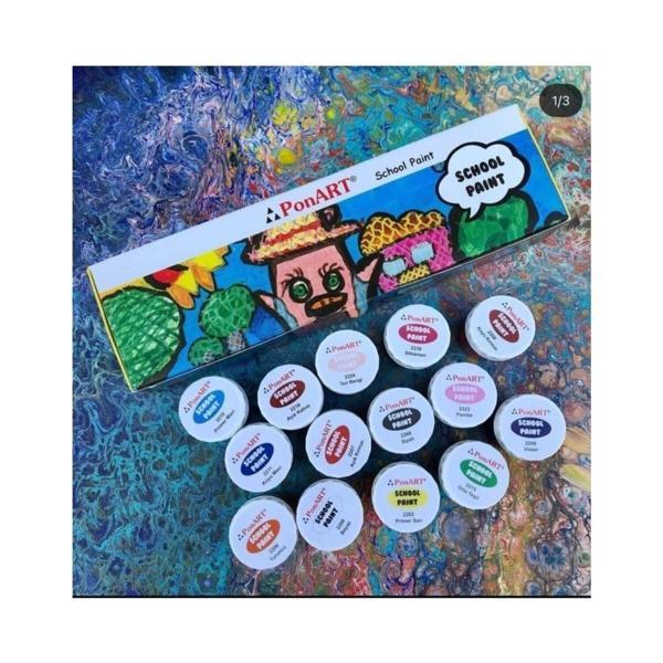 PonART School Paint Çok Amaçlı Okul Boyası Seti 14 Renk x 20 ml. - Image 1