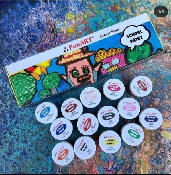 PonART School Paint Çok Amaçlı Okul Boyası Seti 14 Renk x 20 ml. - Image 1