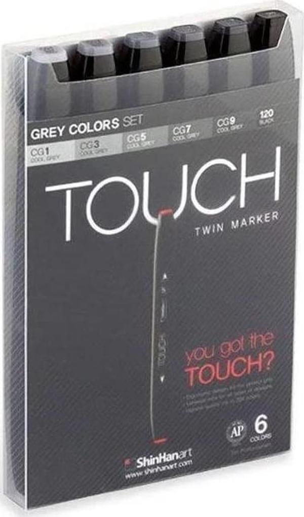 Touch Twin Marker Seti 6 Renk GRİ TONLARI - Image 1