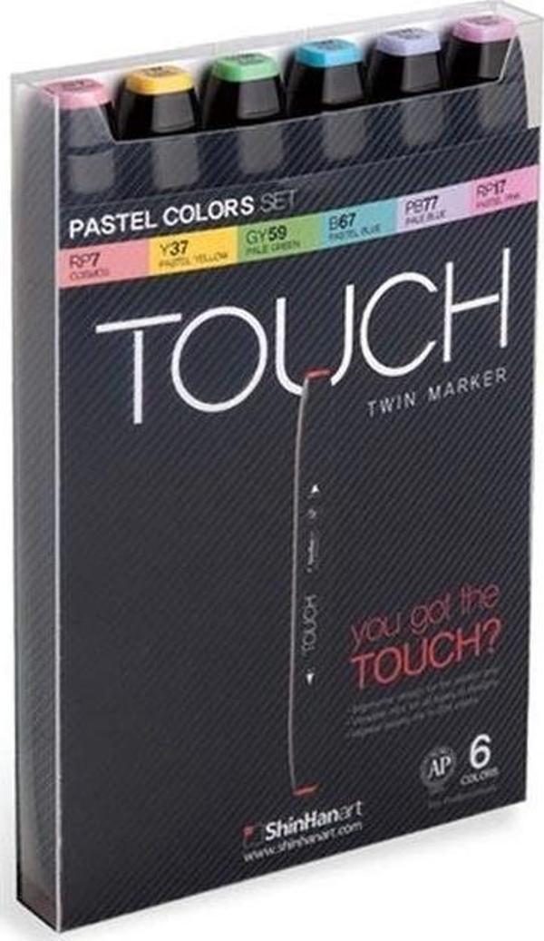 Touch Twin Marker Seti 6 Renk PASTEL RENKLER - Image 1