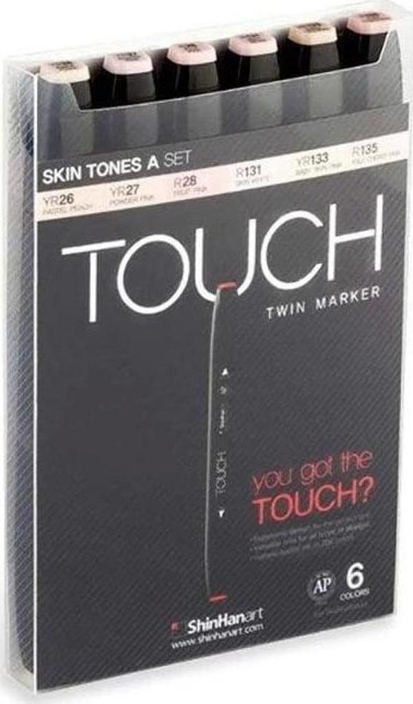 Touch Twin Marker Seti 6 Renk TEN RENKLERİ A - Image 1