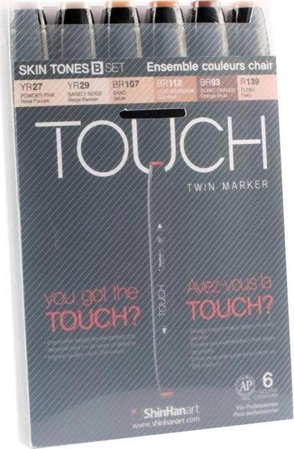 Touch Twin Marker Seti 6 Renk TEN RENKLERİ B - Image 1