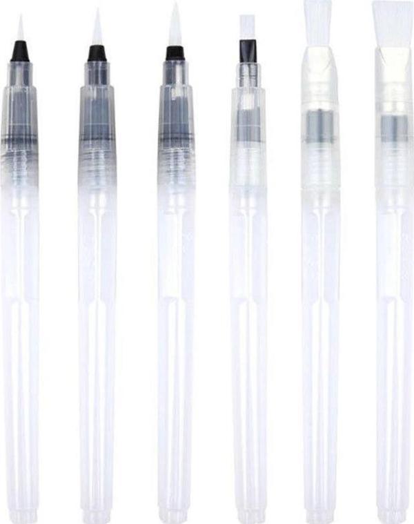 Waterbrush Su Hazneli Fırça Seti 6 Farklı Kalınlık - Image 1