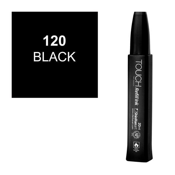 Touch Twin Marker Refill Alcohol Ink Alkol Bazlı Mürekkep 20 ml. 120 BLACK - Image 1