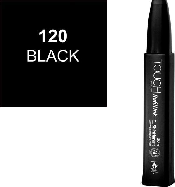 Touch Twin Marker Refill Alcohol Ink Alkol Bazlı Mürekkep 20 ml. 120 BLACK - Image 1