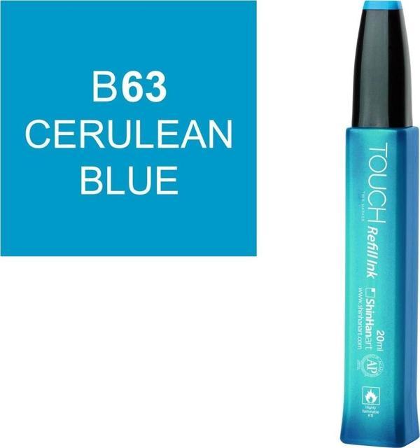 Touch Twin Marker Refill Alcohol Ink Alkol Bazlı Mürekkep 20 ml. B63 CERULEAN BLUE - Image 1