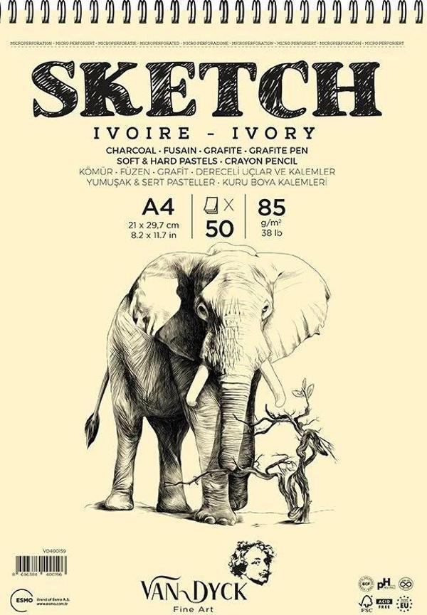 Supertrend Sketch Ivory(Fildişi) Eskiz Çizim Defteri Üstten Spiralli 85 gr. A4 50 yp. - Image 1